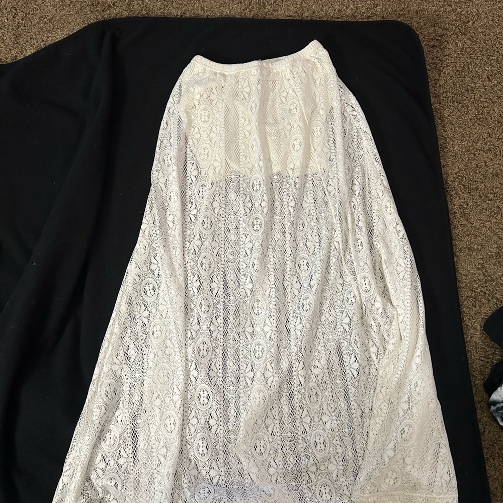 Hollister Elegant Cream Lace Skirt